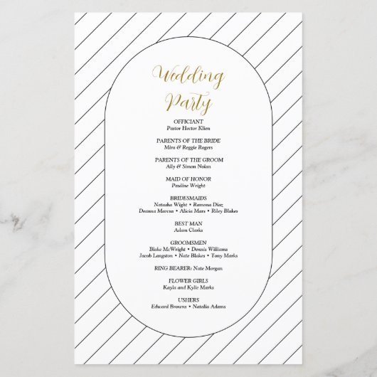 Programm zur Hochzeit von Schriftzeichen (Rückseite)