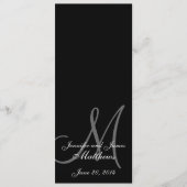 Programm zur Hochzeitskirche Monogram Black & Whit (Vorderseite)