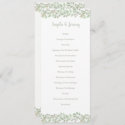 Programm zur LIEBE von Olivenzweigen (Vorne/Hinten)