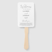 Programm zur rustikalen kalligraphischen Hochzeit Fächer (Vorderseite)