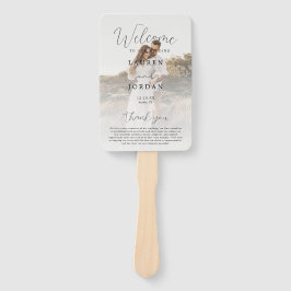 Programm zur rustikalen kalligraphischen Hochzeit Fächer