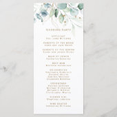 Programm zur Verleihung von Gold und Grünen Botani (Rückseite)