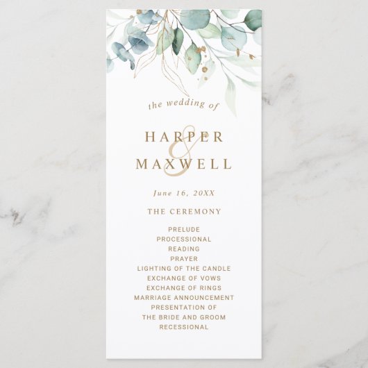 Programm zur Verleihung von Gold und Grünen Botani (Vorderseite)