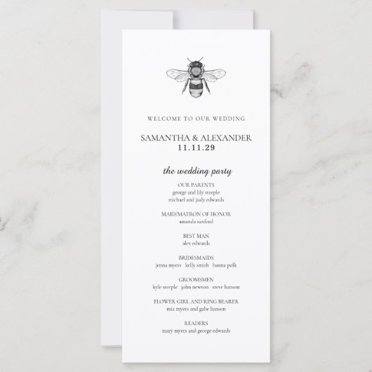 Programm zur Zeremonie der Garden-Bienen (Vorderseite)