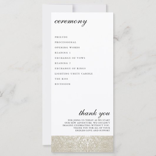 Programm zur Zeremonie der Garden-Bienen (Rückseite)