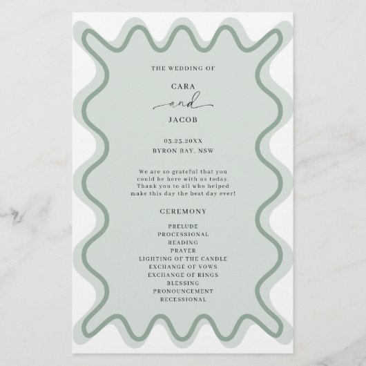 Programm zur Zeremonie der grünen Grenze (Vorderseite)