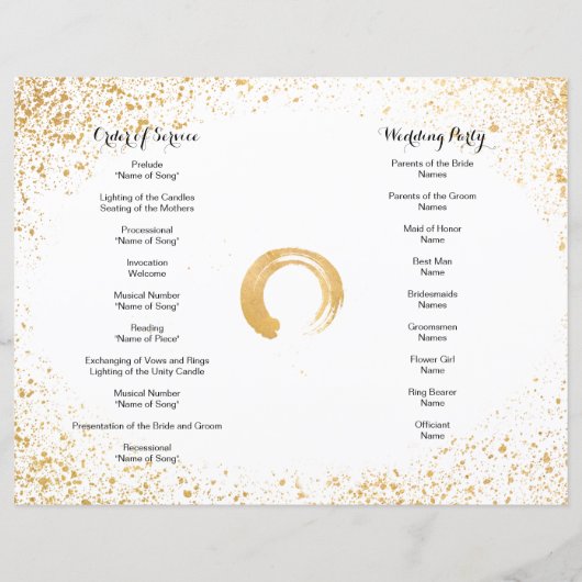 Programm zur Zeremonie der Verwendung von Gold-Lef (Rückseite)