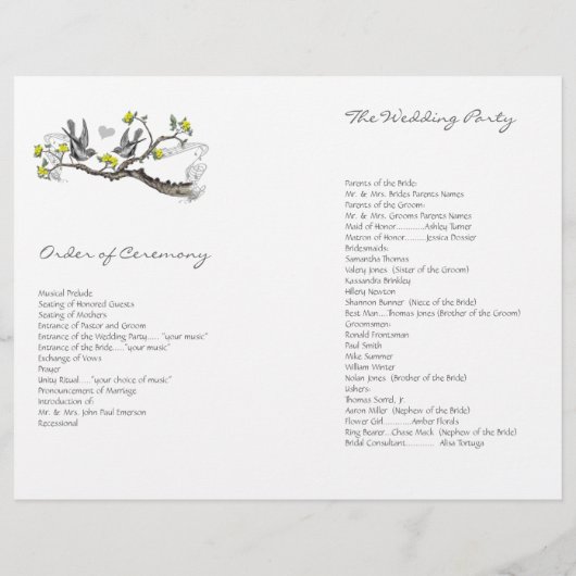 Programmabdeckung für Vintage Vogelgelbe und Graue (Rückseite)