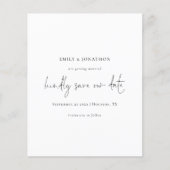 Programmcode QR Save the Date Schwarz-weiß (Vorderseite)