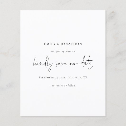 Programmcode QR Save the Date Schwarz-weiß (Vorderseite)