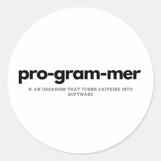 Programmdefinition Runder Aufkleber (Vorderseite)