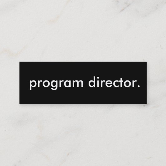 Programmdirektor. Mini Visitenkarte (Vorderseite)