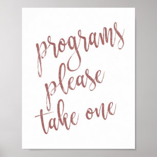 Programme Bitte Ein Exemplar Entnehmen Rose Gold G Poster