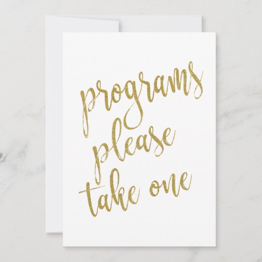 Programme Bitte Eins Nehmen Gold Günstig Schild (Vorderseite)