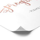 Programme "Bitte nehmen Sie eine" Rose Gold Weddin Poster (Ecke)