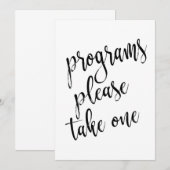 Programme, bitte nehmen Sie eins, erschwingliches Einladung (Vorne/Hinten)
