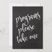 Programme erschwingliche Chalkboard-Hochzeitsskrip (Vorderseite)