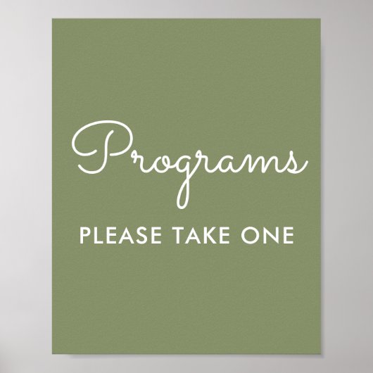 Programme Hochzeitssage Green Sign Poster (Vorne)