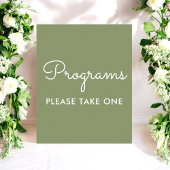 Programme Hochzeitssage Green Sign Poster