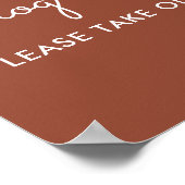 Programme Wedding Terracotta Brown Poster (Ecke)