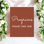 Programme Wedding Terracotta Brown Poster
