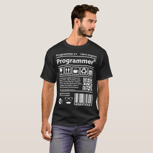 Programmer barcode devops developer scrum coding j T-Shirt (Vorne ganz)