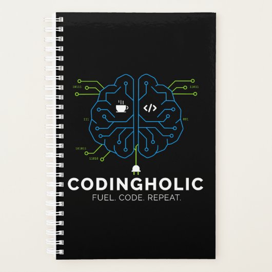 Programmer Brain Coding Daily Planner Planer (Vorderseite)