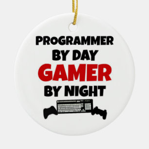 Programmer by Day Gamer by Night Keramikornament