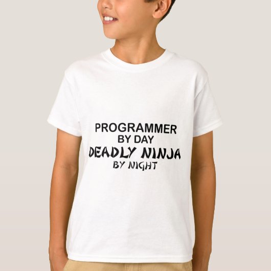Programmer Deadly Ninja by Night T-Shirt (Vorderseite)