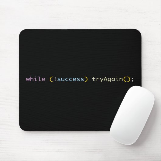 Programmer Developer Coding Humor Try Again Loop Mousepad (Mit Mouse)