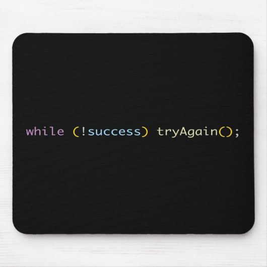 Programmer Developer Coding Humor Try Again Loop Mousepad (Vorne)