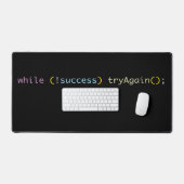 Programmer Developer Coding Humor Try Again Loop Schreibtischunterlage (Tastatur & Maus)