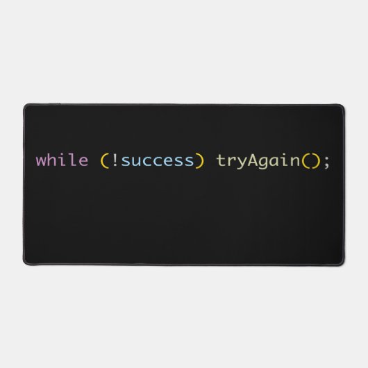 Programmer Developer Coding Humor Try Again Loop Schreibtischunterlage (Vorderseite)