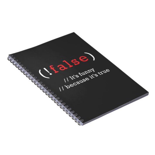 Programmer !False True Code Programmieren Coding Notizblock (Rechte Seite)