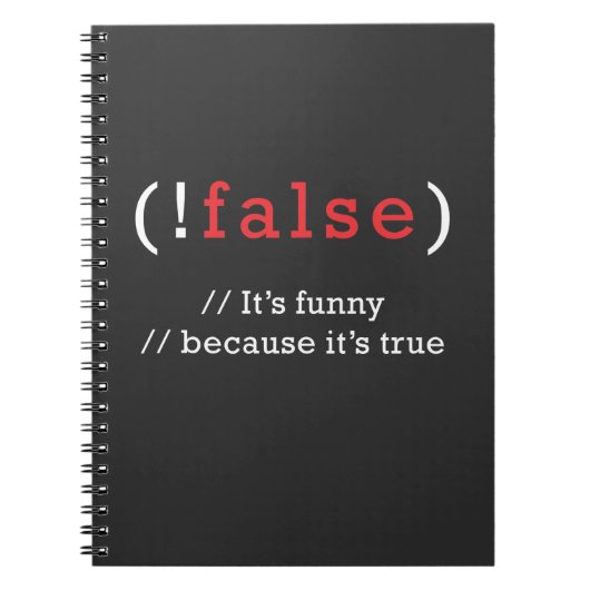 Programmer !False True Code Programmieren Coding Notizblock (Vorderseite)