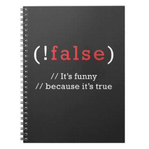 Programmer !False True Code Programmierung Coding Notizblock