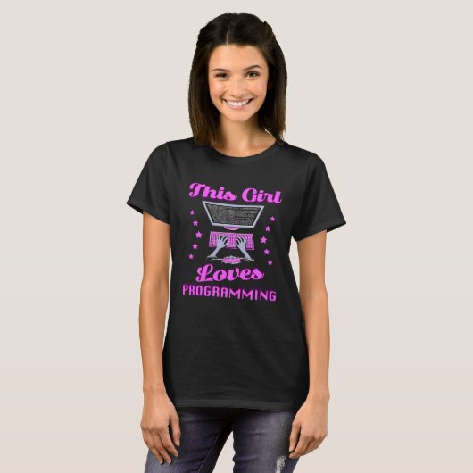 Programmer Girl Programming Developer Software Cod T-Shirt (Vorne ganz)