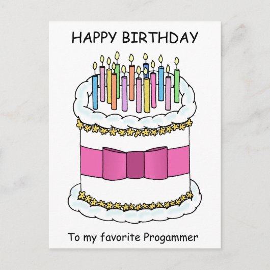 Programmer Happy Birthday Postkarte (Vorderseite)