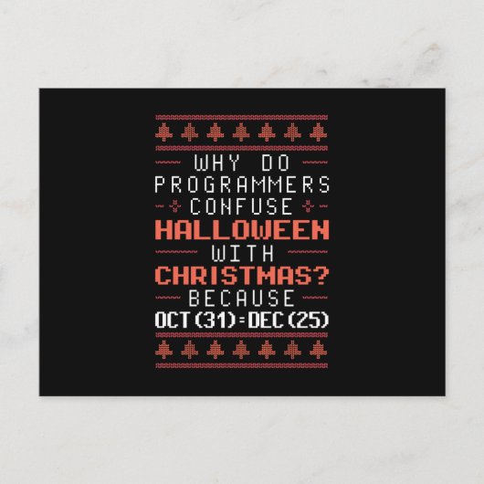 Programmer holidays postkarte (Vorderseite)