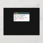 Programmer HTML Computer Coder Coding Programming Postkarte (Vorderseite)