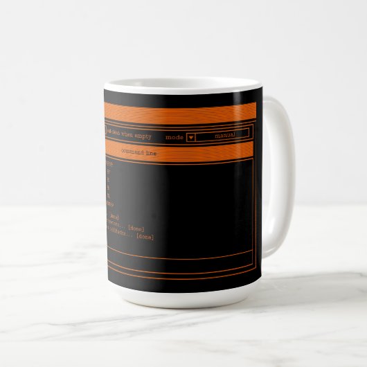 Programmer Orange Terminal Coffee Tasse (VorderseiteRechts)