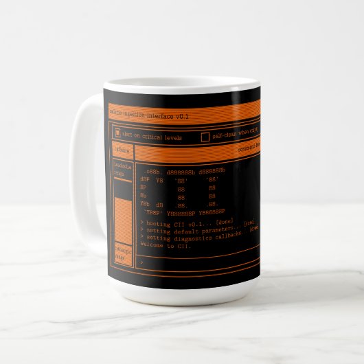 Programmer Orange Terminal Coffee Tasse (Vorderseite Links)