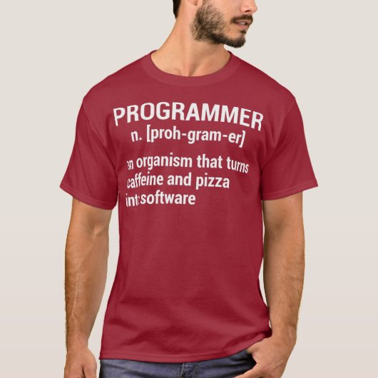 Programmer Organismus verwandelt Coffeine Pizza T-Shirt (Vorderseite)
