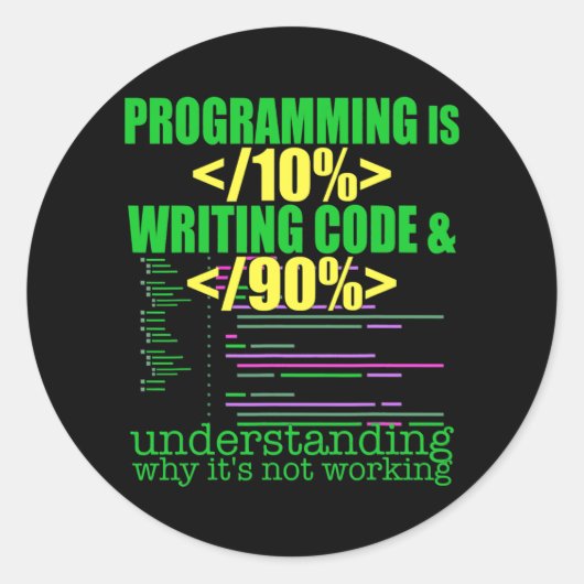 Programmer Software Developer Computer Engineer Runder Aufkleber (Vorderseite)