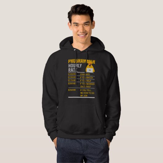 Programmer Stundenrate Coder Programmierung Meme S Hoodie (Vorne ganz)