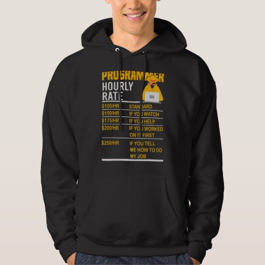 Programmer Stundenrate Coder Programmierung Meme S Hoodie (Vorderseite)