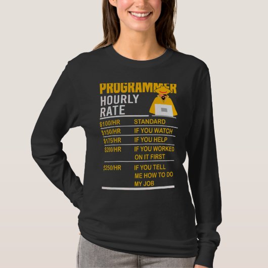 Programmer Stundenrate Coder Programmierung Meme S T-Shirt (Vorderseite)