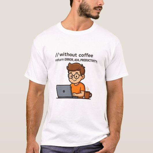 Programmer T-Shirt – Error 404 Productivity (Vorderseite)