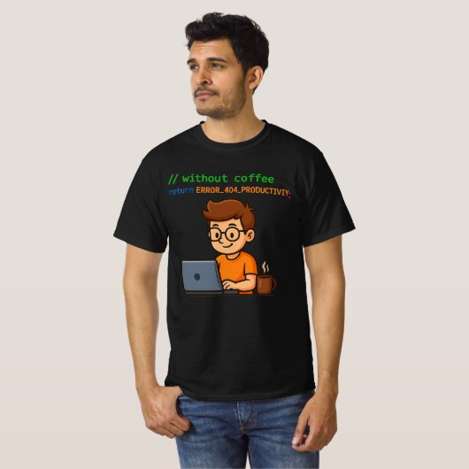 Programmer T-Shirt – Error 404 Productivity (Vorne ganz)
