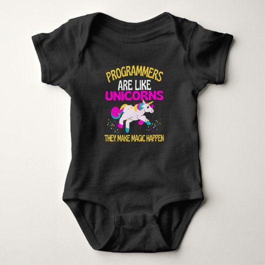 Programmer Unicorn , Magical Unicorn Programmer Baby Strampler (Vorderseite)